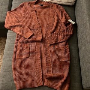 Long purple cardigan